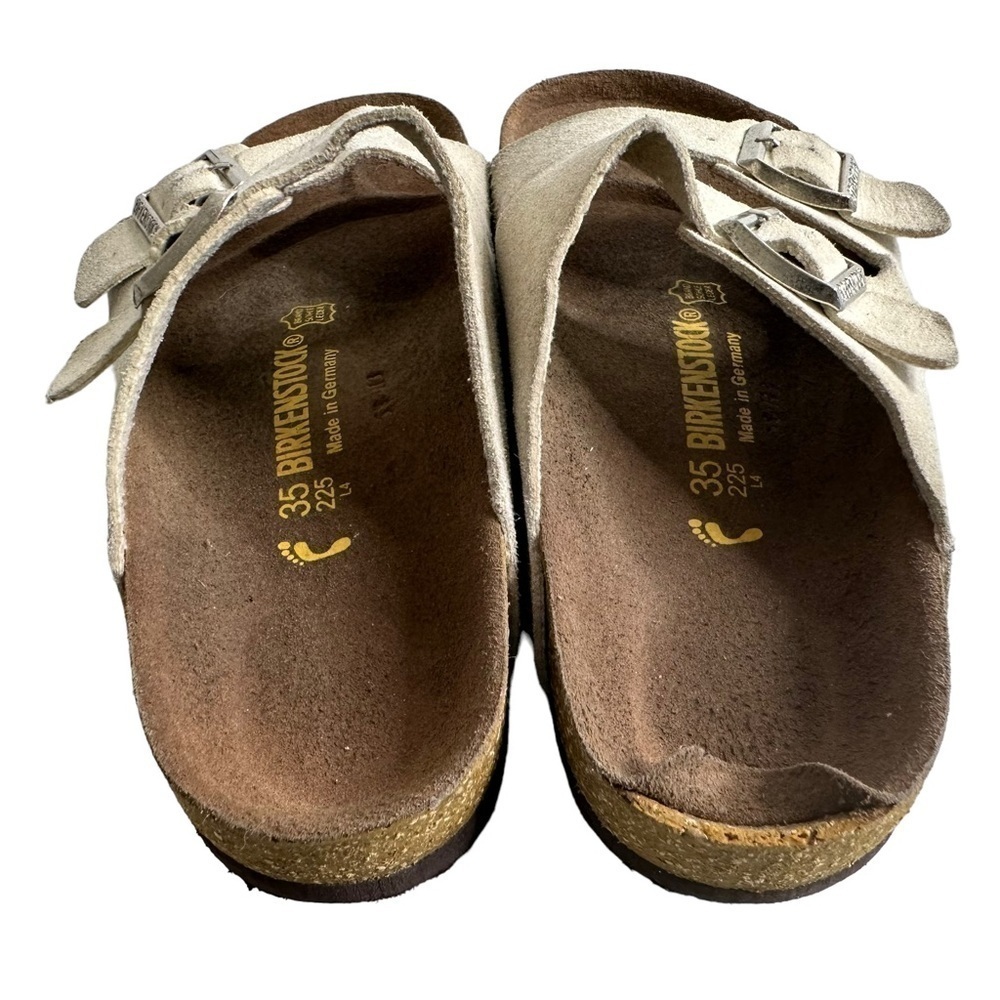 Birkenstock Arizona Suede Sandals Size 35 L 4 Narrow Soft Footbed Stone Gray - Picture 8 of 15